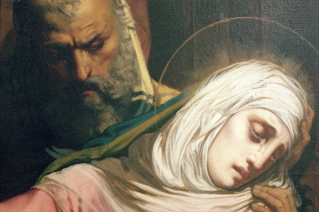 Lamentazione sul corpo di Cristo. La Vergine Maria ai piedi della croc, 1847 - Eglise Saint, Louis, en, L'Ile, Paris